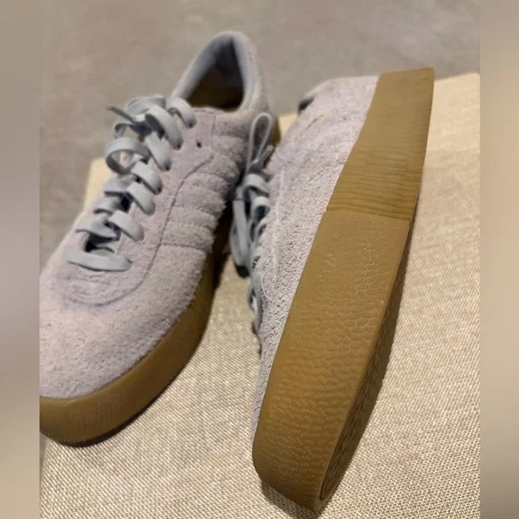Adidas Gray Suede Unisex Samba Shoes - Picture 2 of 5
